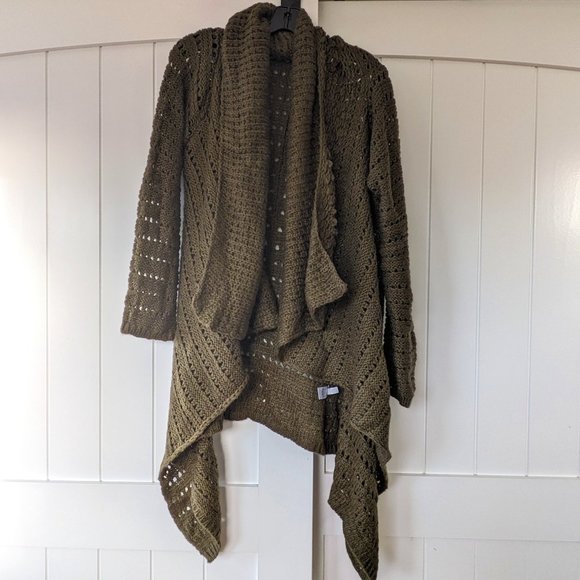 VENUS Sweaters - 🌸 VENUS High/Low Duster Cardigan Sweater Open Front in Olive Green SIZE L